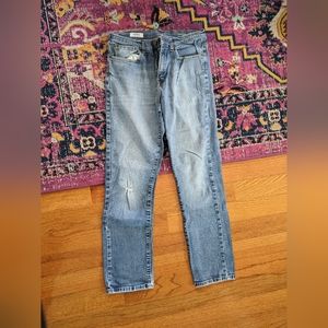 Sonoma Medium Light Wash Blue Jeans 32x32 Lightly Distressed Mid Rise Bootcut